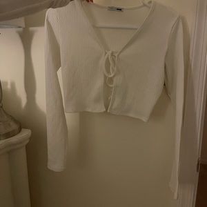 White Tie Up Longsleeve Shirt